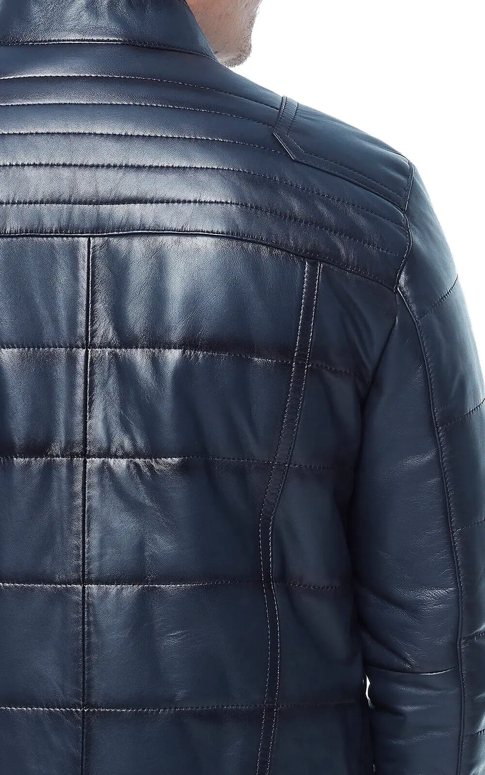 Andino giacca in pelle con pittura blu Navy originale pelle di agnello autunno inverno 2022 Biker Slim Large Size muslimah