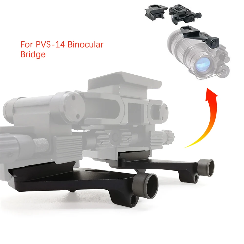 PVS-14 NVG Dovetail Shoe Night Vision Goggles Mount Bracket Assembly Couples with A Folding Binocular Bridge or Flip to Side