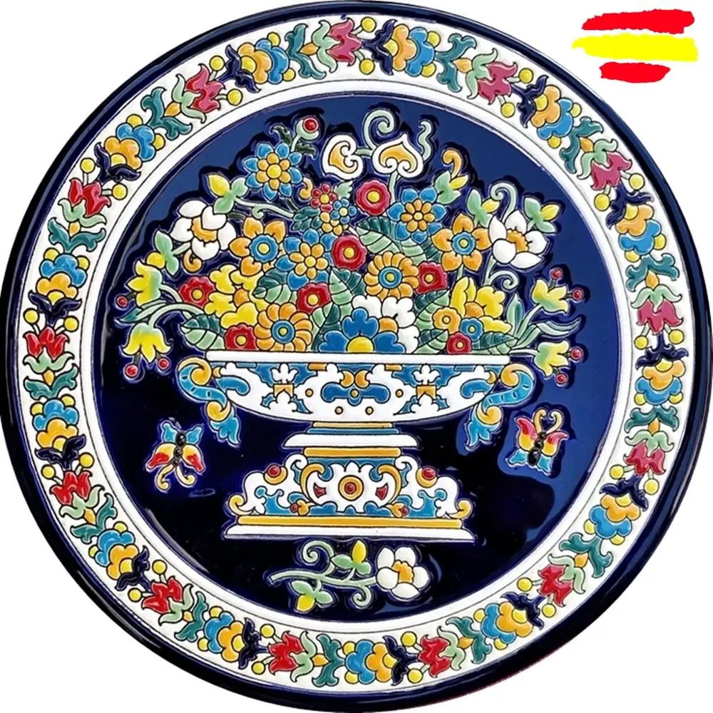 Ceramic plate 29 cm/11.4 inch diameter - Spanish ceramic - enameled up handmade - Made in Spain - MIJASCERAMIC -