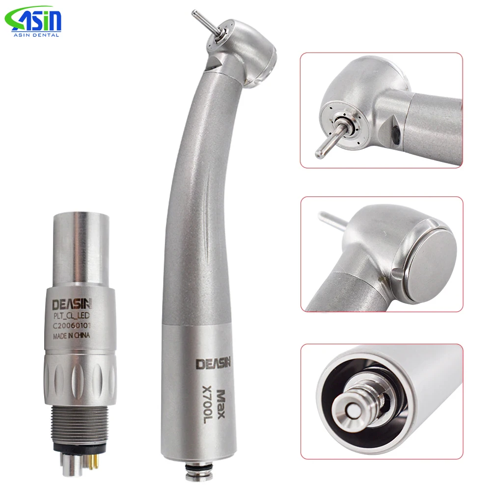 Dental Lab Equipment X700L High Speed Ceramic Bearing Handpiece Air Turbine Standard Push Button Head With Optic Fiber