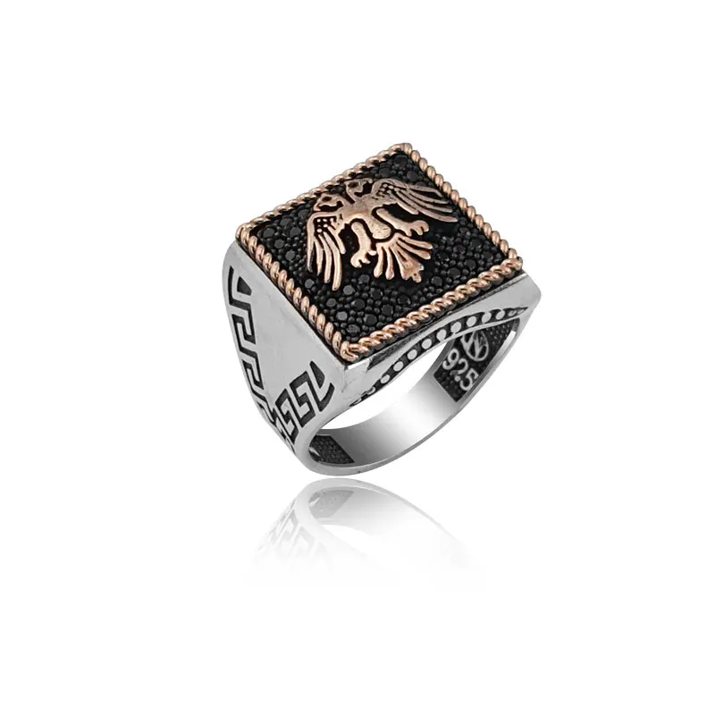 925 Silver Eagle Printed Islamıc Ring for Men