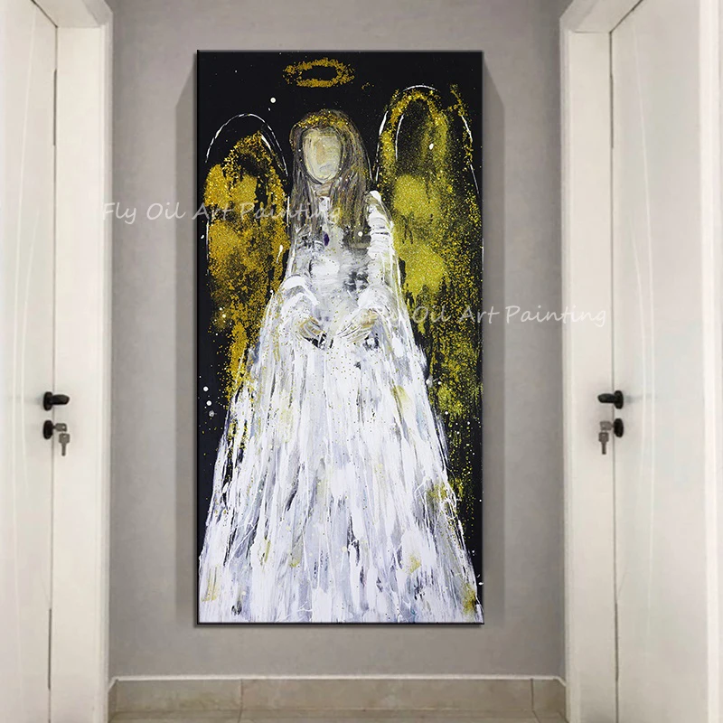 Angle Women 100% Handmade Oil Paintings on Canvas Figure Body Posters Wall Art Pictures As A Gift for Living Room Decor