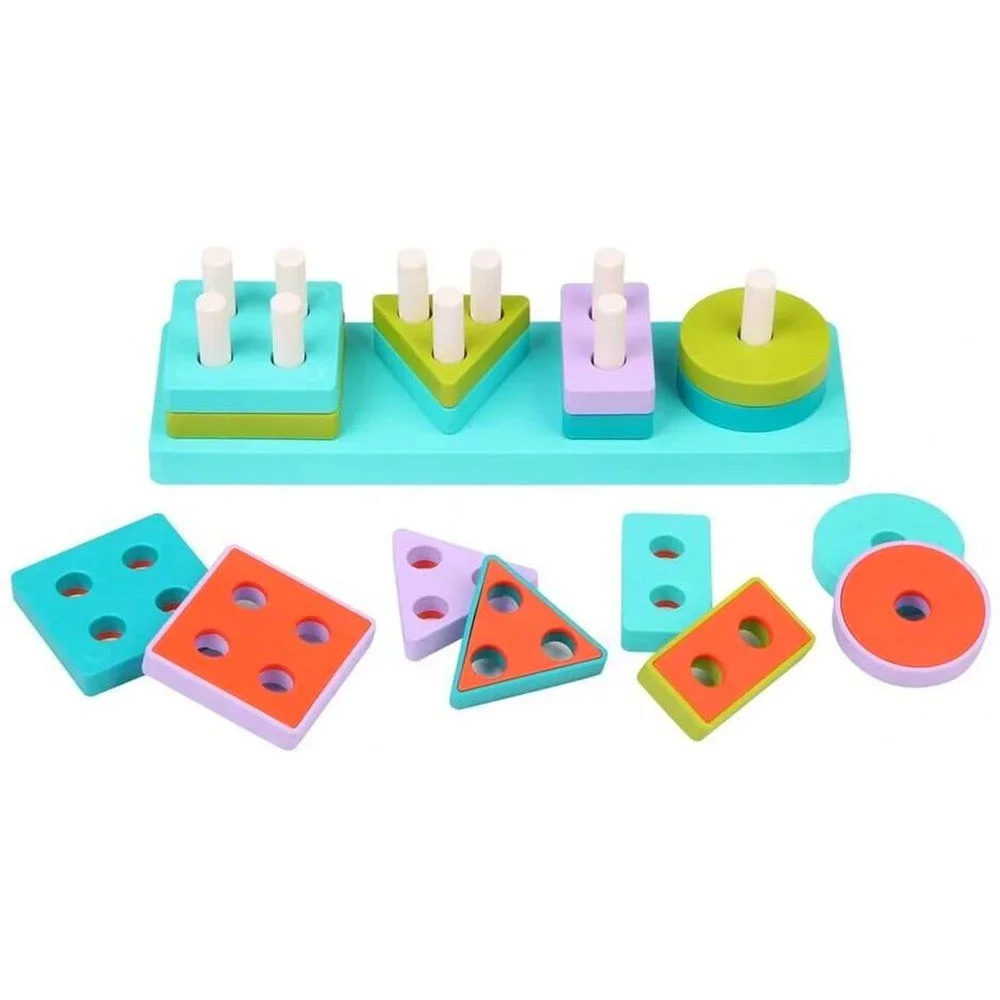 Wooden Geometric Shapes Find and Plug motor skill development Thinking, and supports the development of guidance.