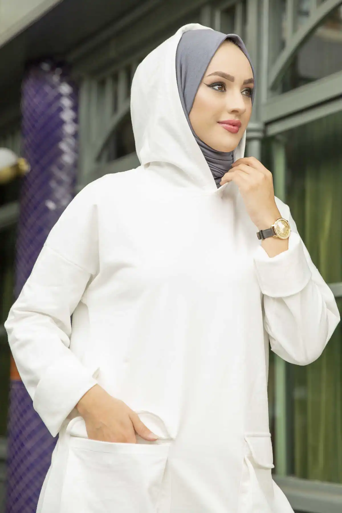 Sudadera con capucha para mujer, conjunto de dos piezas musulmanas, ropa cómoda diaria, vestidos de Hijab, ropa islámica, tienda de moda de Dubai en