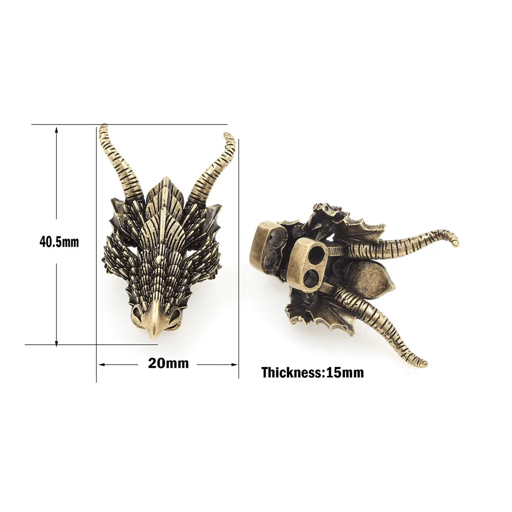 CZ Micropavé Animal Beads Mythical Dragon Head Spacer Beads Retro Men's Bracelet DIY Small Jewelry Accessories 40.5x20x15mm