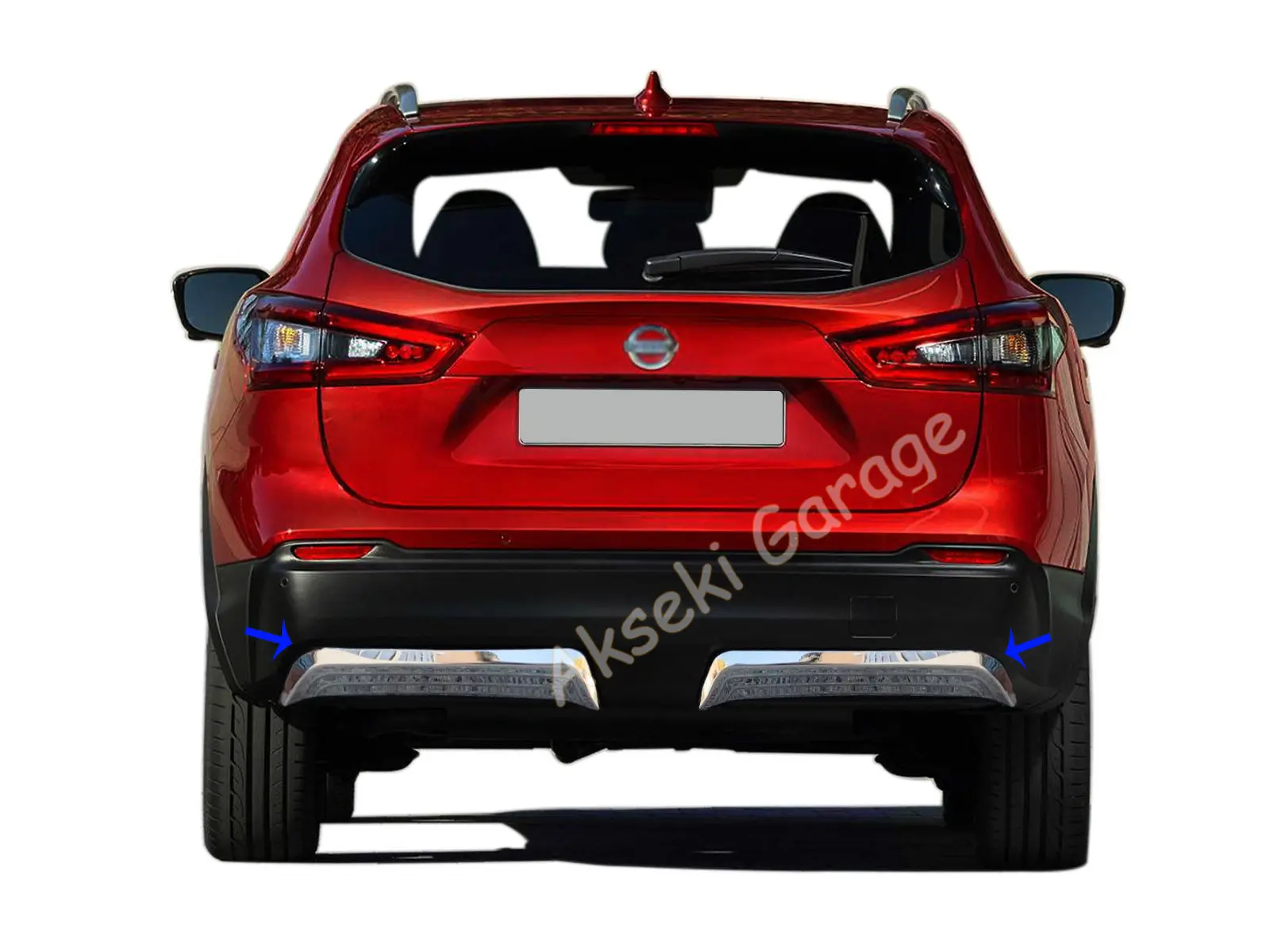 Nissan Qashqai Chrome Rear Diffuser 2 Pcs. Models 2017 and Above -Ornament Stylish Diffuser Spoiler Wİngs Tuning Accessories