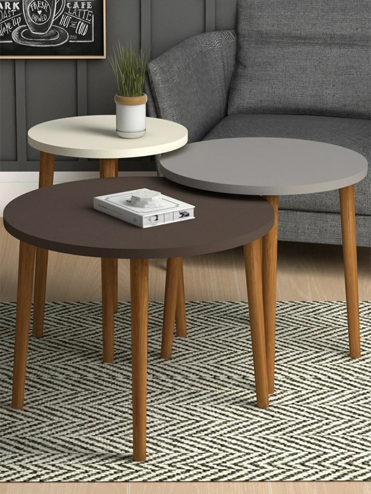 3 pcs Coffee Table Tea Coffee Service Table Round Living Room Commode, Sofa Table Side Table Nesting Table Service Table Quality