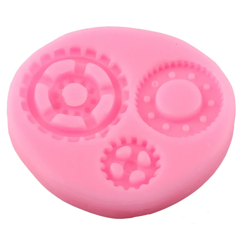 Industrial Mechanical Screw Gears Silicone Mold Cake Border Fondant Molds Cake Decorating Tools Jelly Candy Chocolate Moulds