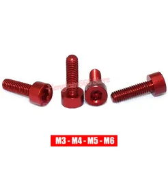 M3 M4 M5 M6 Aluminum Alloy Hex Socket Head Cap Screw Wine Red - Anodized Aluminium Allen Bolts Machine Screws DIN 912