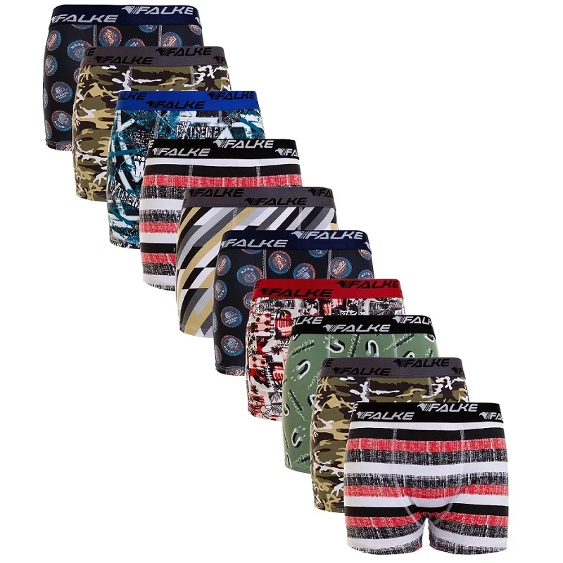 10 Kit Underpants Box Boxer Adult Microfiber Printed Cotton Lining