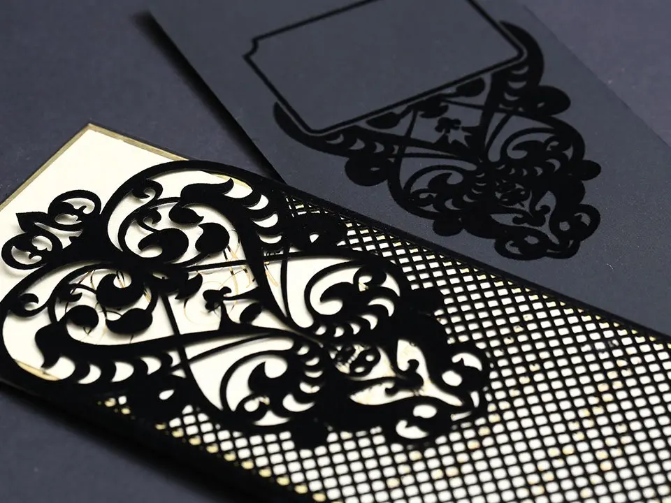 50 pcs Black Laser cut wedding cards wedding invites wedding invitations mariage invitation