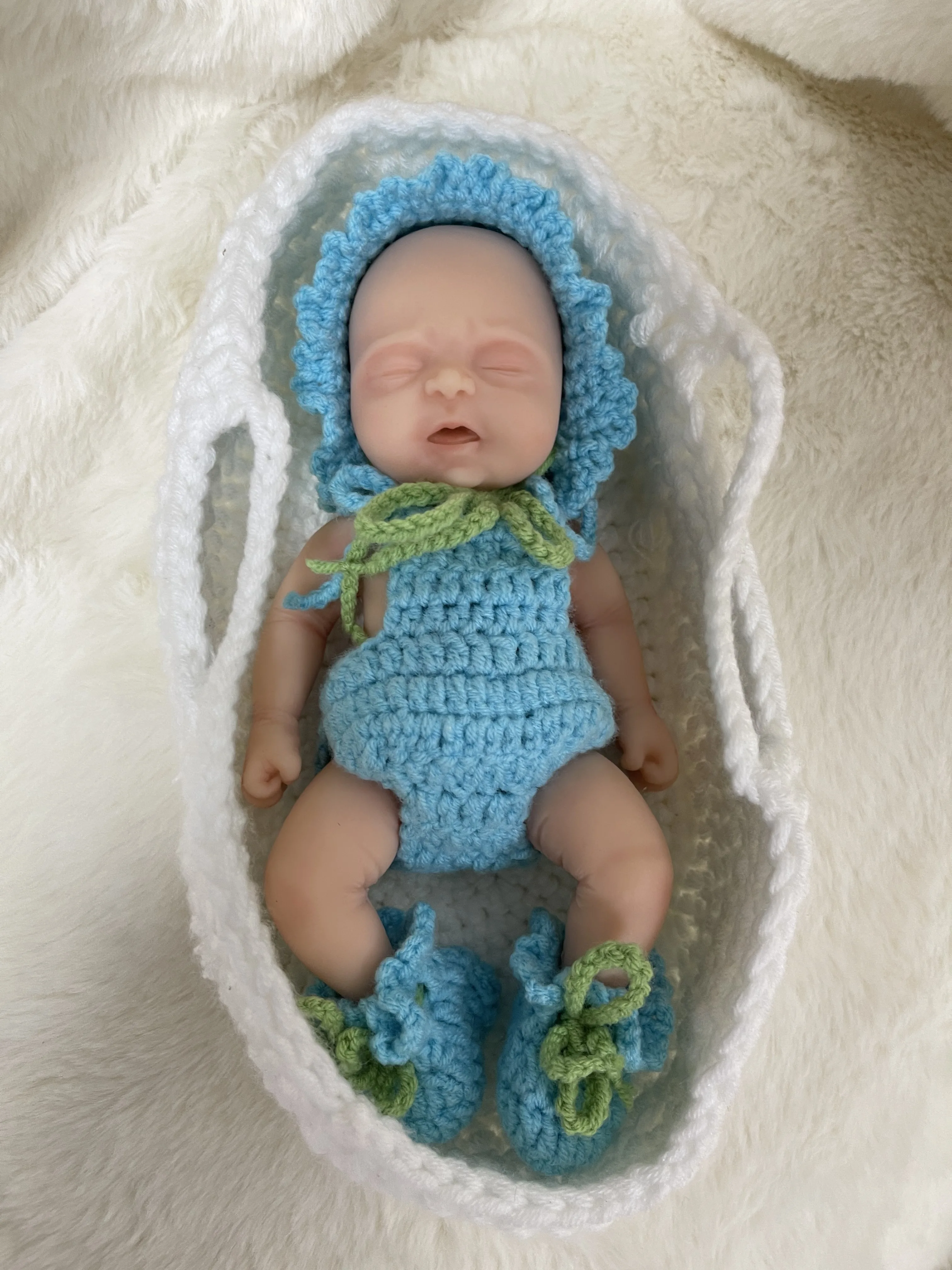 Zestaw ubrań dla lalek - dla zestawu Mini Reborn 7" Joseph Micro Preemie Full Body Silicone - akcesoria dla lalek