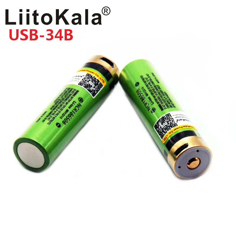 Gorący LiitoKala USB 3.7V 18650 3400mAh Li-ion akumulator na USB z lampka kontrolna LED dc-ładowanie