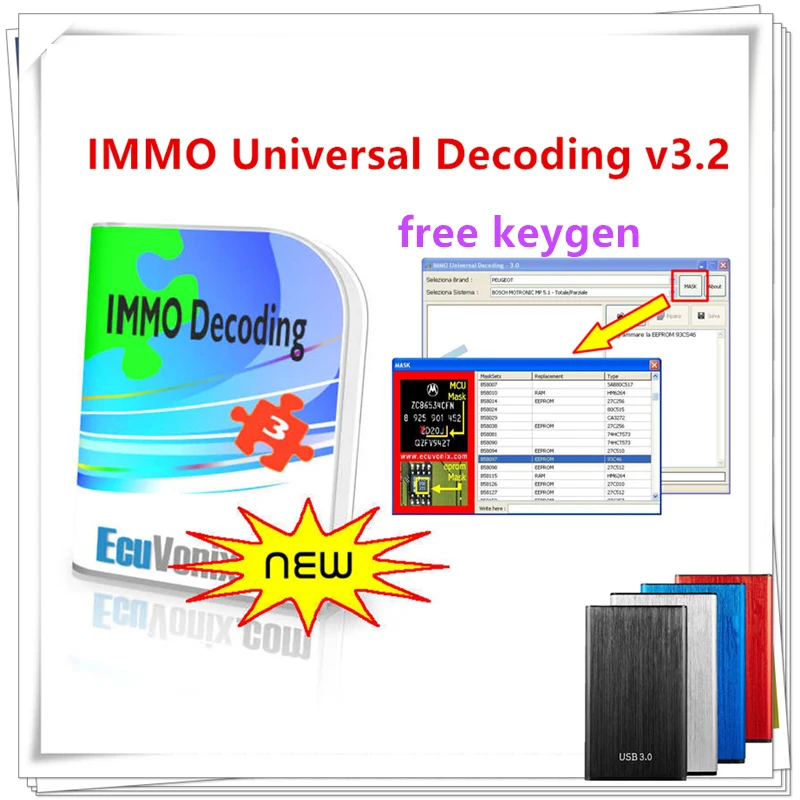 

2021 Hot Sell EcuVonix 3.2 IMMO Universal Decoding V3.2 Remove IMMO Off + Keygen Unlimited Crack free keygen