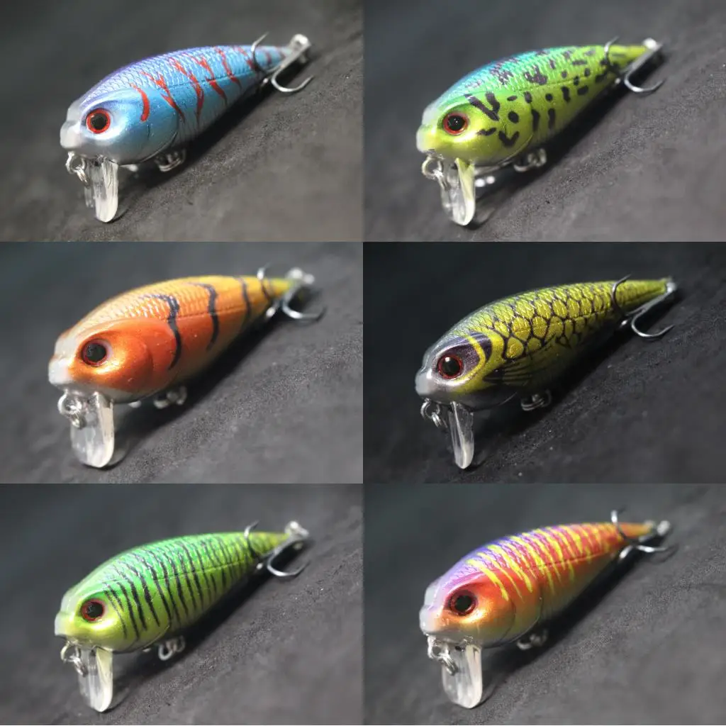 wLure Fishing Lure Crankbait 5.7cm 9.4g SubSurface Wake Bait Wobbler 0.2 Meter Depth Large Wobble Action C655