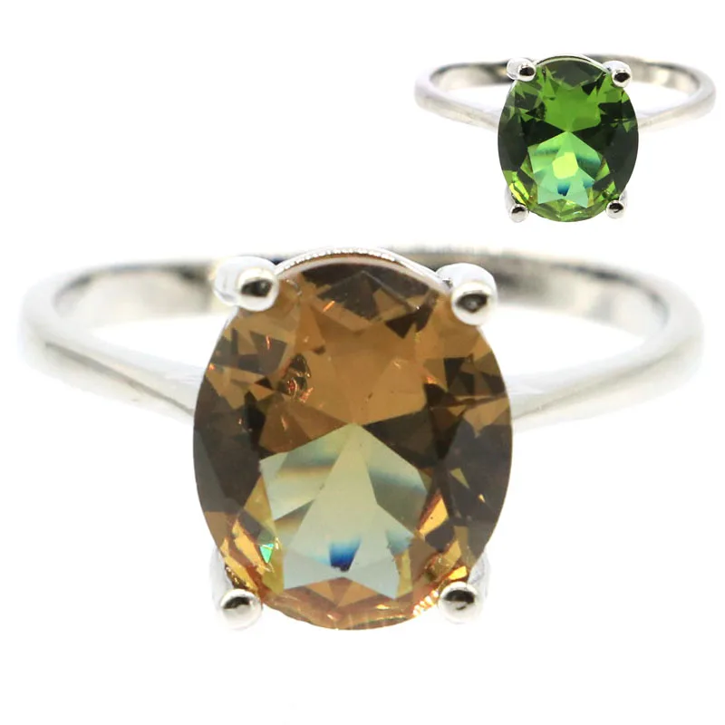 Buy 4 Get 1 Free 12x10mm Zultanite Color Change Alexandrite Topaz Fire Rainbow Mystic Topaz Silver Rings Many Sizes