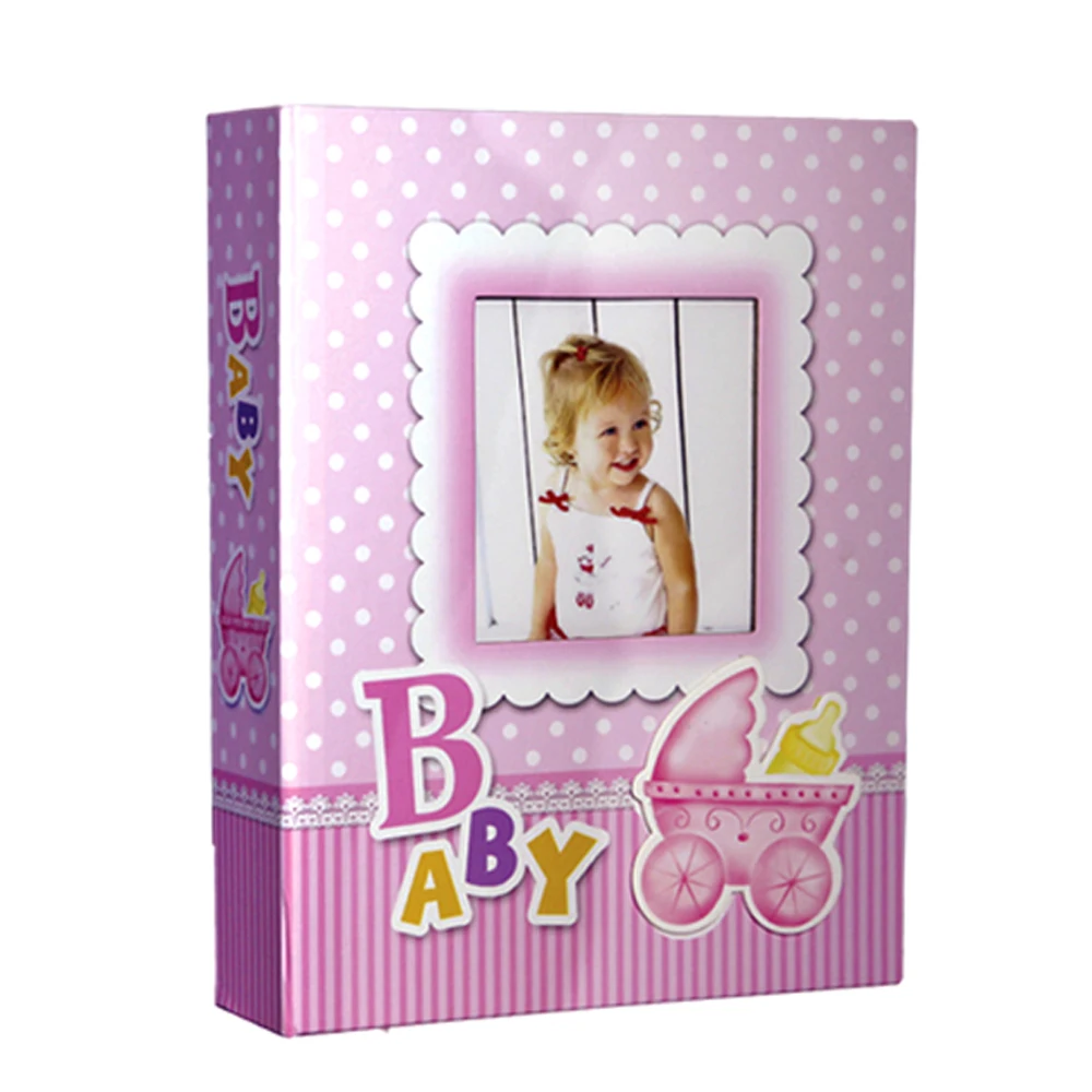 Sara Baby Photo Album Blue Pink 10*15cm 4 x6inç 200 PCs Capacity Keepsake Storage Memory Book