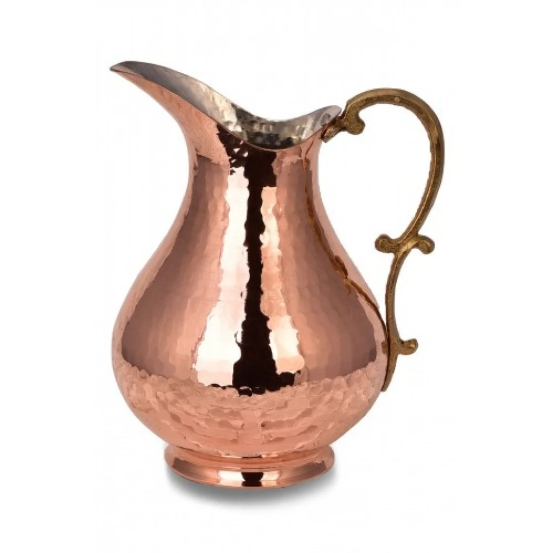 Handcrafted Copper Pitcher 100% Pure Copper Jug Handmade Hammer Copper Decorative Items Pure Copper Decanter Traditional Carafe