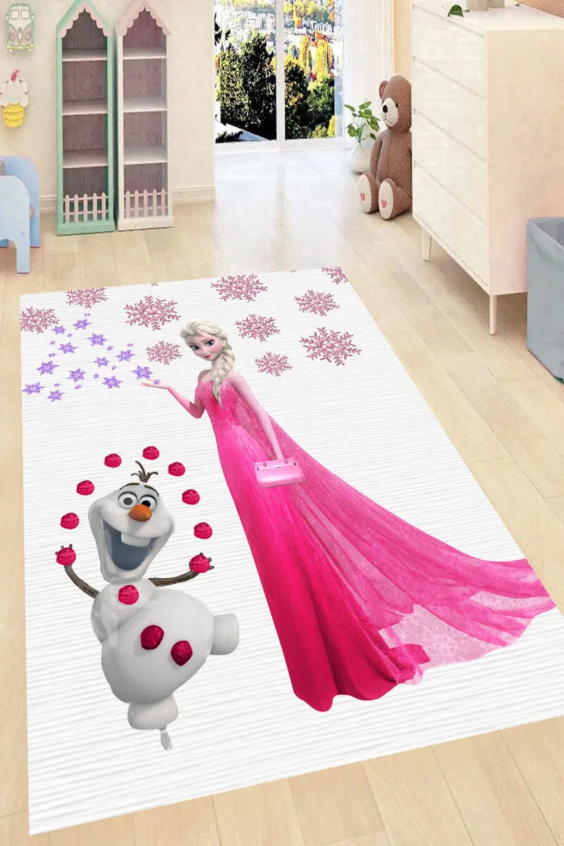 Fun Elsa Patterned Kid Room Game Carpet Rug Tateme Tatami  Mat Decoration Bedroom Decor  Quarto Kilim Lightning Mcqueen