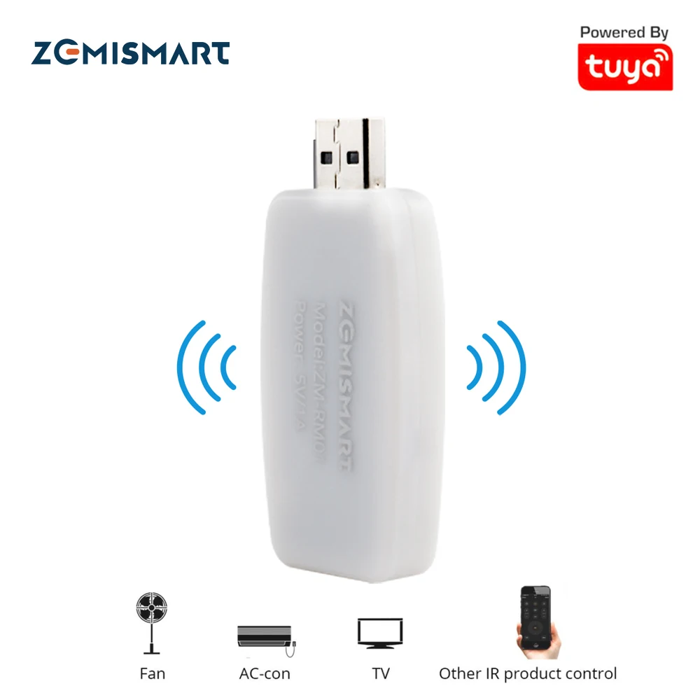 Zemismart Tuya RF IR to WiFi USB Dongle Remote Control TV Fan Air Condition Light Water Heater Home Automation Alexa Google Home