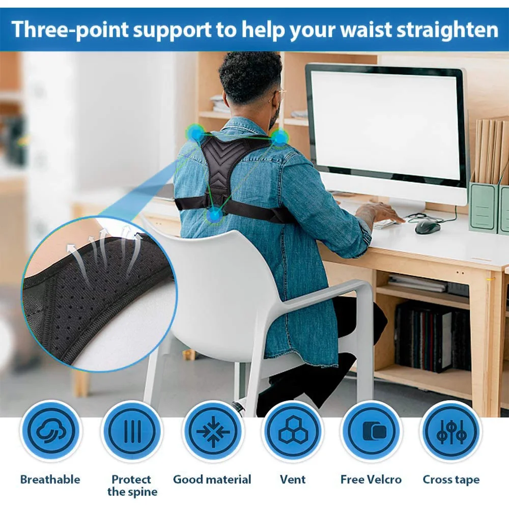 2022 New Posture Corrector Shoulder Upper Back Brace Men Women Clavicle Spine Pain Relief Support Adjustable Neck Posture Brace