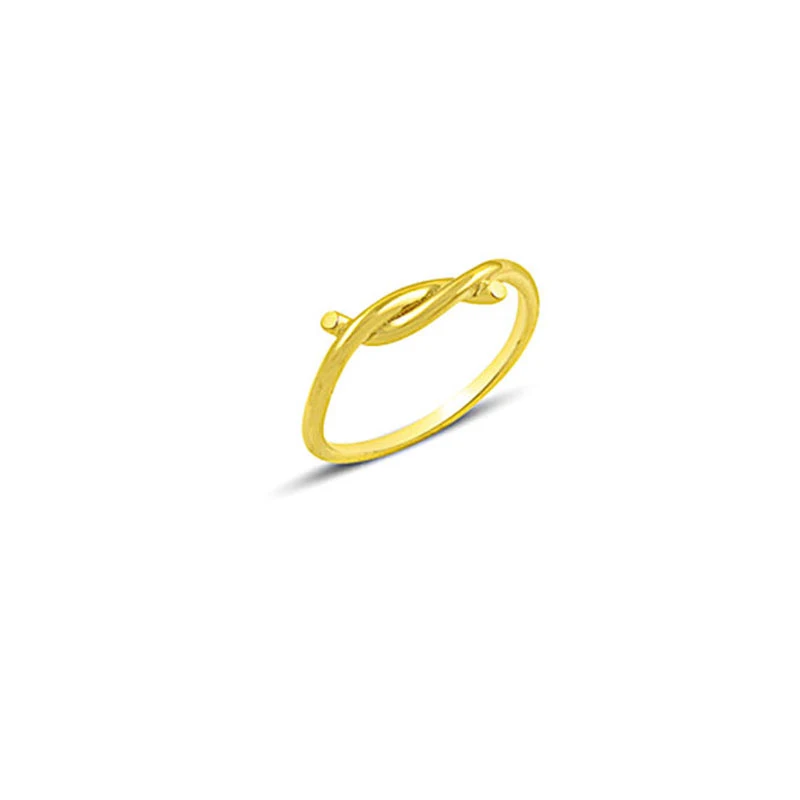 14K Solid Gold Twist Ring for Women