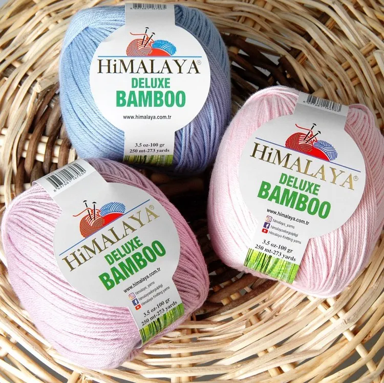 Himalaya Deluxe Bamboo przędza (5 LOT/kulki) dzierganie ręczne szydełkowanie turecki bawełna Merino wełna Amigurumi zwierząt zabawka dla dzieci DIY