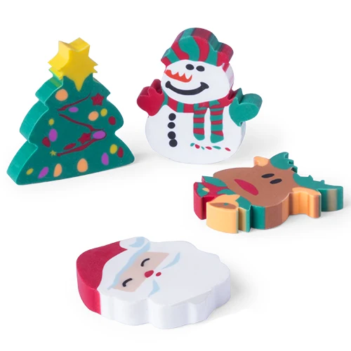 Set 4 erasers Christmas-original Christmas gifts, for companies colleges or events.