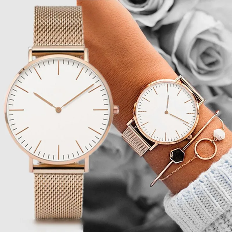 2021 Top Brand Luxury Bracelet Watches Women Stainless Steel Mesh Belt Watch Quartz Clock Ladies Wrist Watch Zegarek Damski