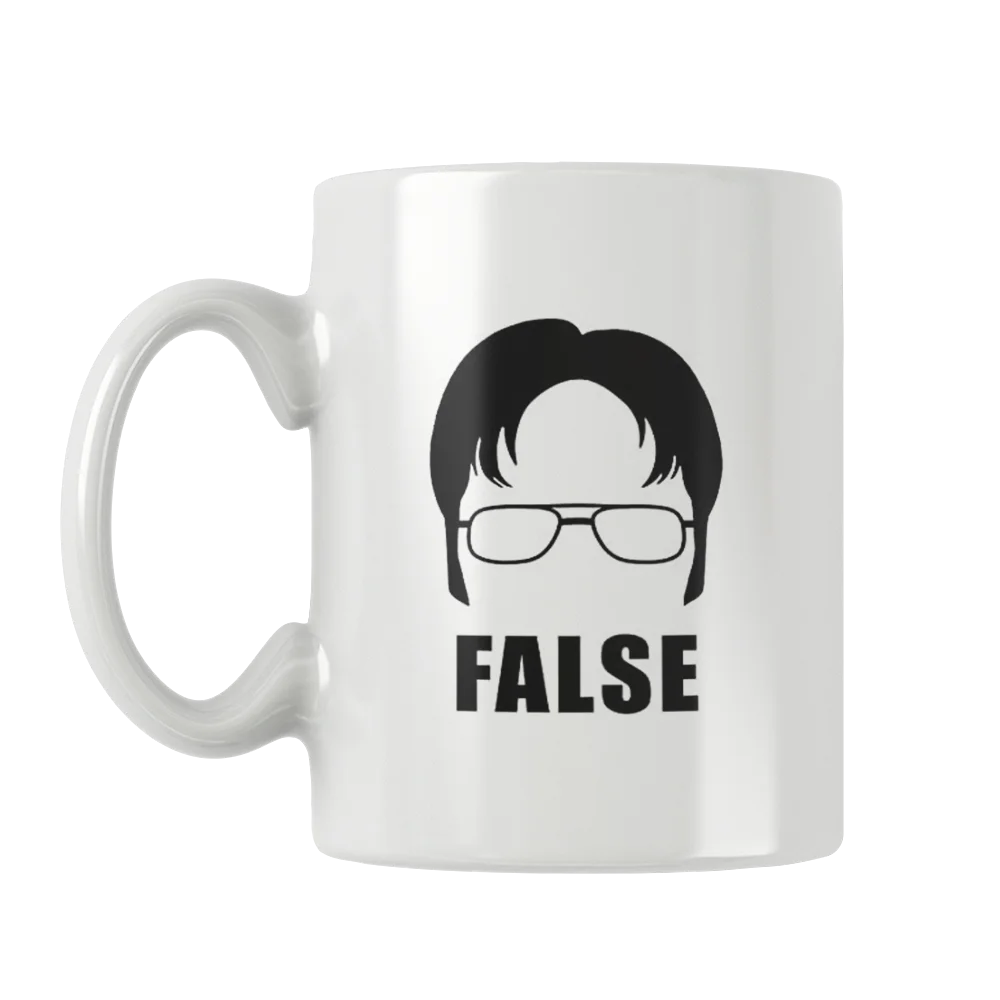 Dwight Schrute False Mug The Office Geek White Ceramic Men Women Cool Gifts