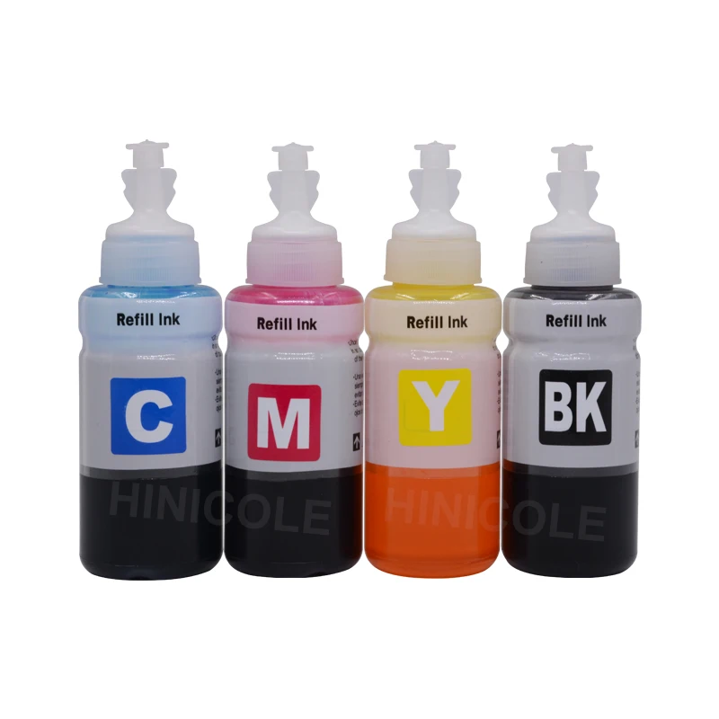 Hinicole 4 x 70 ML Bottle Refill Dye Ink Kit For Epson L100 L110 L132 L200 L210 L222 L300 L362 L366 L550 L555 L566 Printer Ink