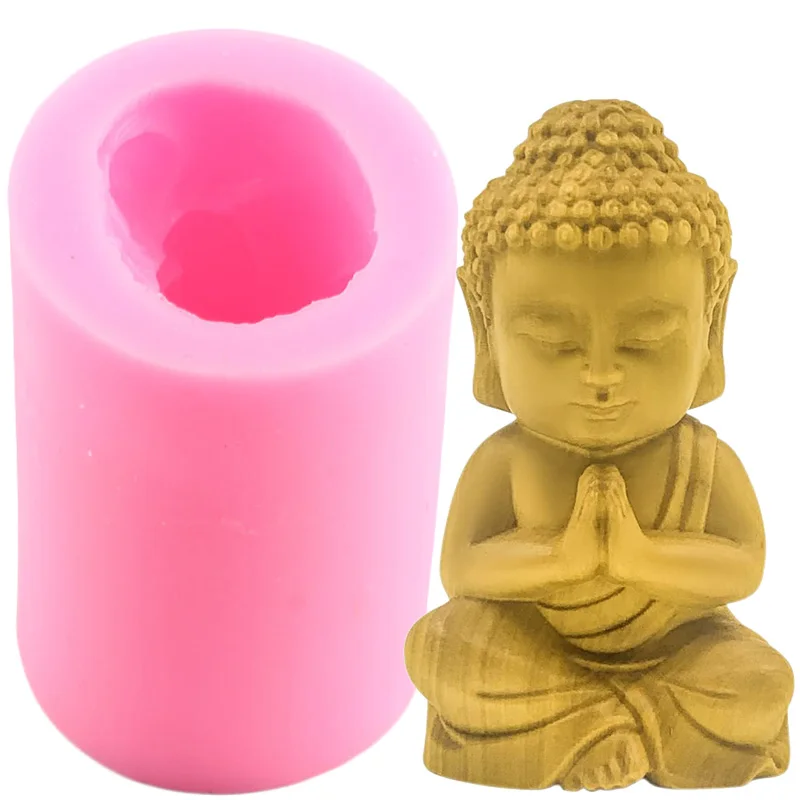 3D Maitreya Buddha Statue Silicone Candle Mold Candle Wax Gypsum Crafts Making Moulds Epoxy Resin Candy Chocolate Fondant Molds