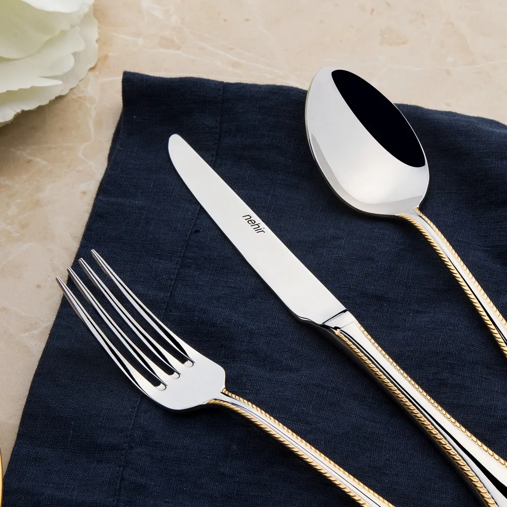 Pieces Gold Mere Cutlery Kitchen Set Stainless Steel Western Tableware Classic Dinner Knife Fork Restaurant Dining Lunch Box