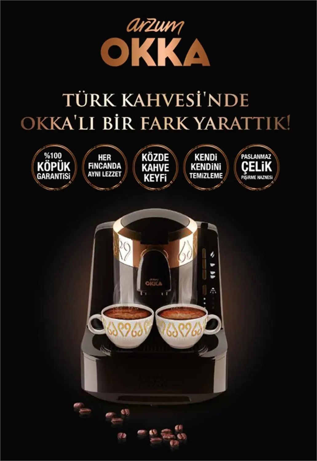 Arzum Whopping Coffee Machine | Turkish Coffee Machine | Sound alert system | Full Automatic | coffee machine coffee maker espresso machine coffee