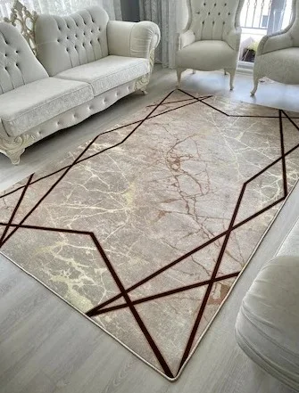 Coffee Marble Platinum Model Home Decor Non-Slip Base Living Room Kitchen Entrance Rug Rug