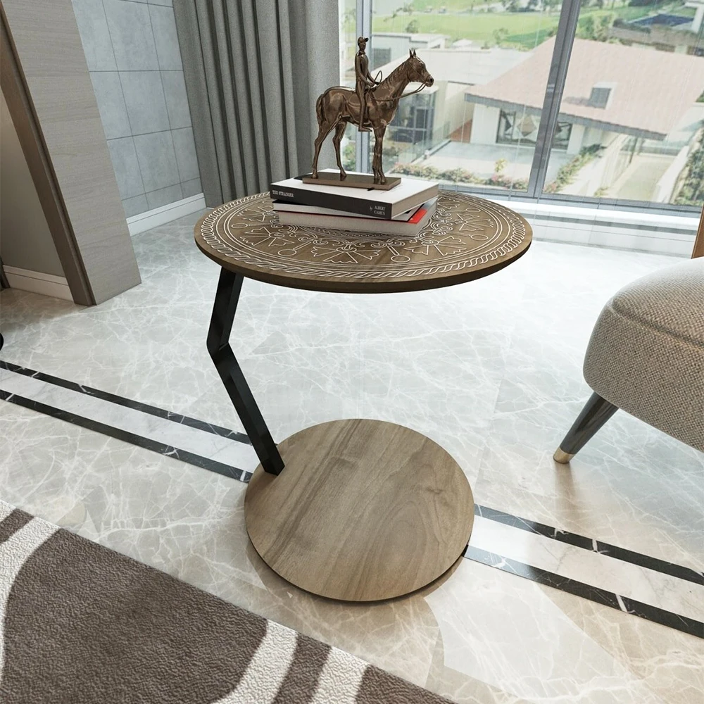 Sofa Side Table, Tea Coffee Service Table Round Living Room Commode, Coffee Table Large Presentation Table, Nesting Table