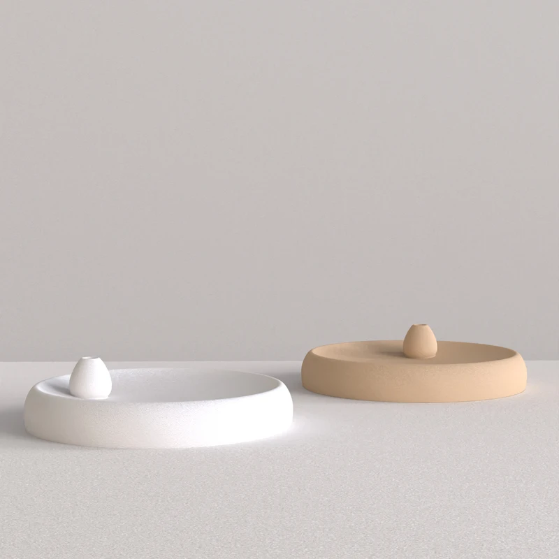 Pinkmore Mold Concrete Incense Insert Silicone Mold Creative and Simple Design of Cement Incense Tray Molds