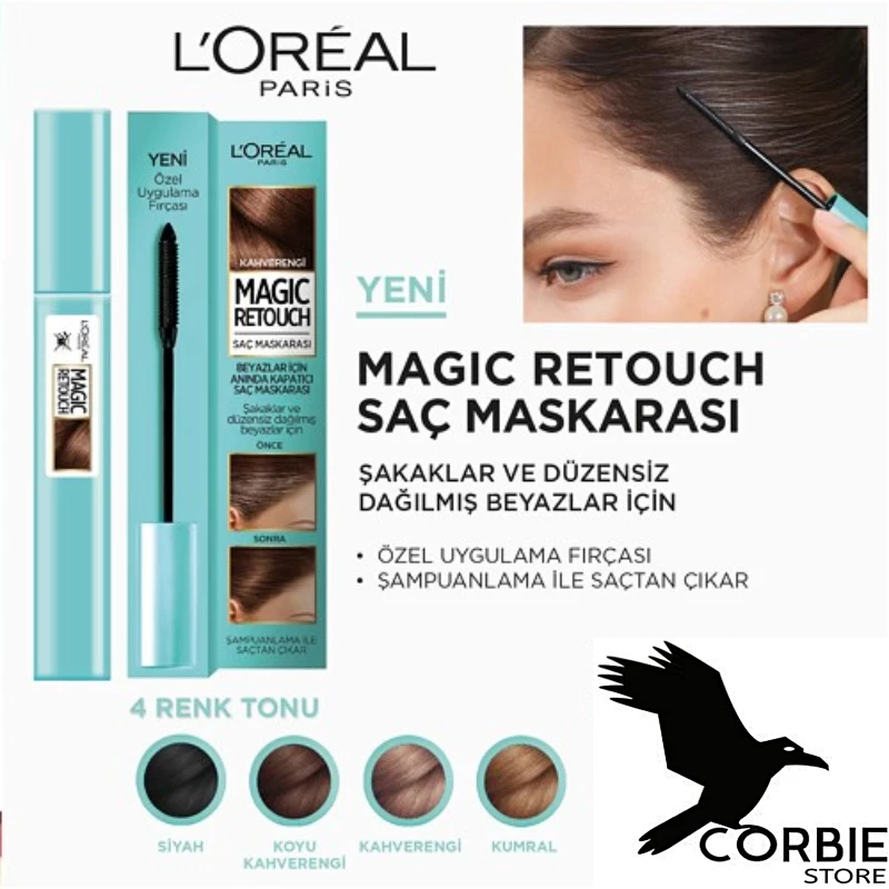 Loreal Paris Magic Retouch Hair Mascara Instant Root Coverage White Concealer Temporary Gray Coverage 15 Ml