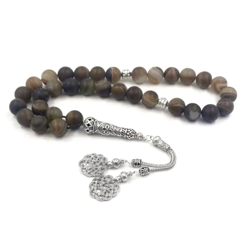 Big size Tasbih Natural Matte agates 33 Prayer bead misbaha Rosary bead Muslim Accessories jewelry Islamic products bracelet