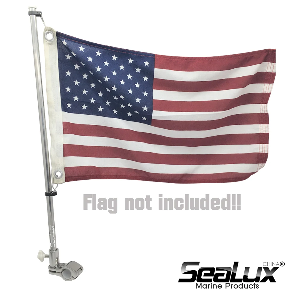 Sealux Marine Grade Stainless Steel 304 Flag Pole for ϕ22.2mm and ϕ25.4mm rail Boat Yacht Car RV Fishing Marine Accessories