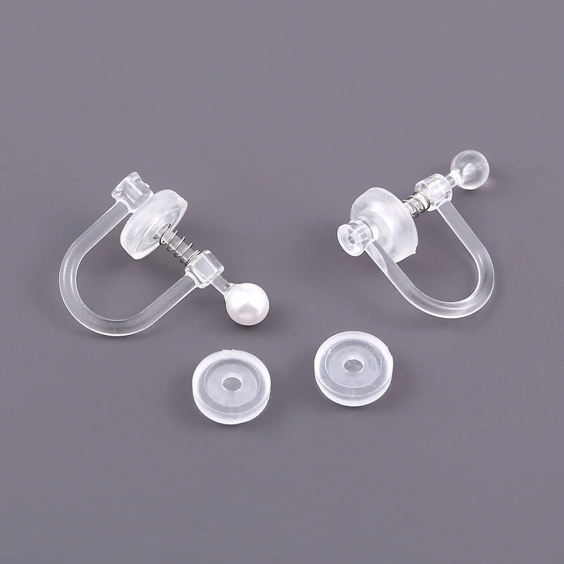 UNNAIER 0.9mm Resin Ear Clip Accessories Female Transparent Invisible Hypoallergenic No Pierced Earrings to Ear Clip Converter