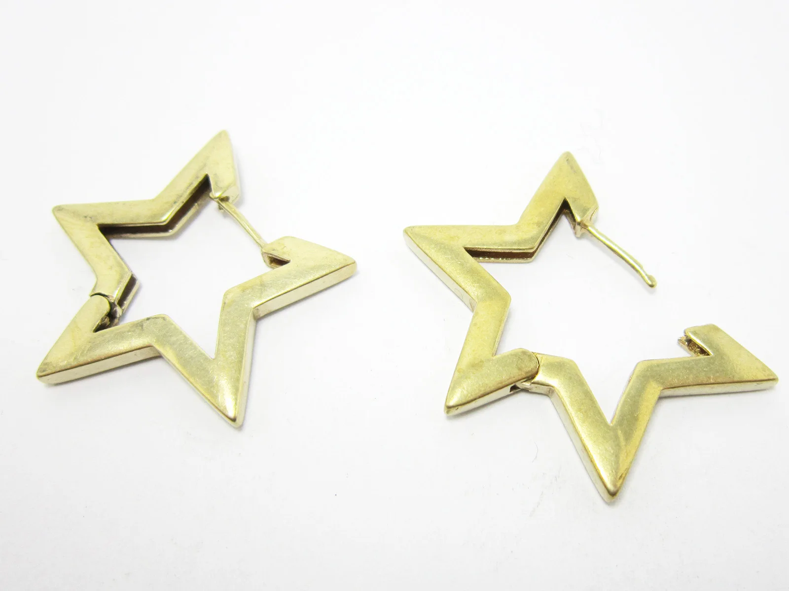 2pcs Brass leverback earring clasps 30x3mm Star Brass stud earrings hooks Pentagram Statement earrings post -R1104