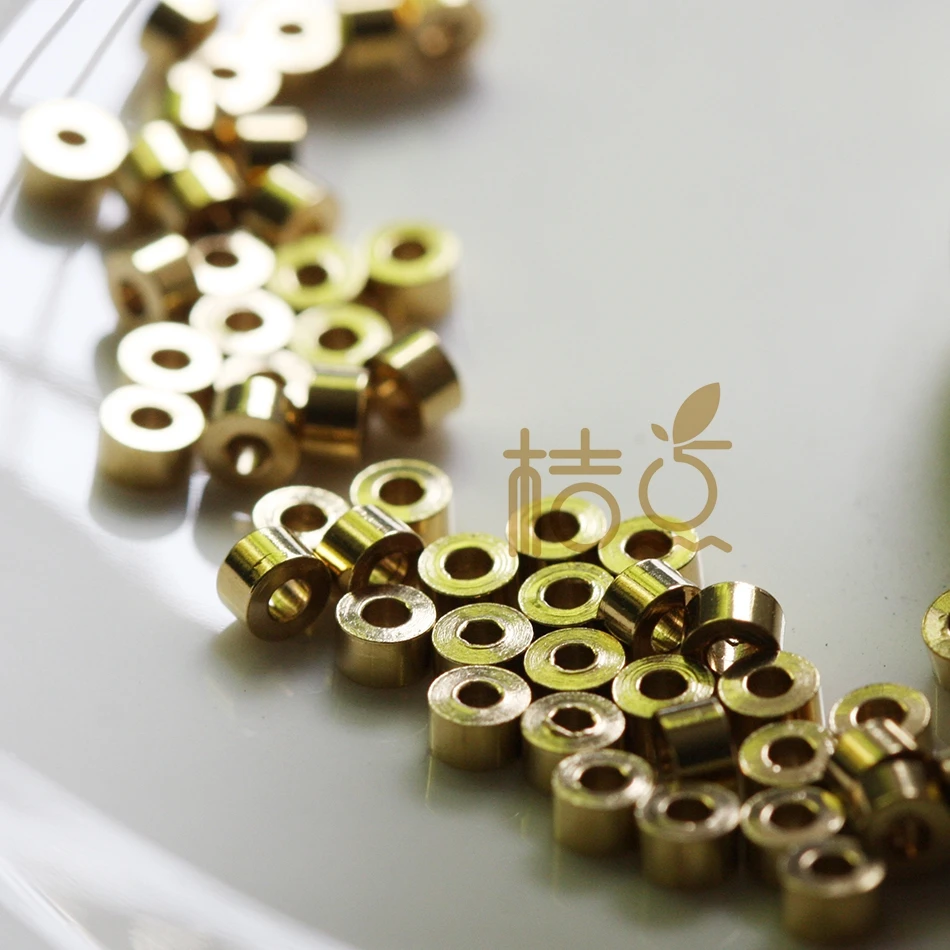 DIY Supply-60 Pieces Solid Raw Brass Finding Spacers - Tube 3.5x2mm (4414C-Q-45)