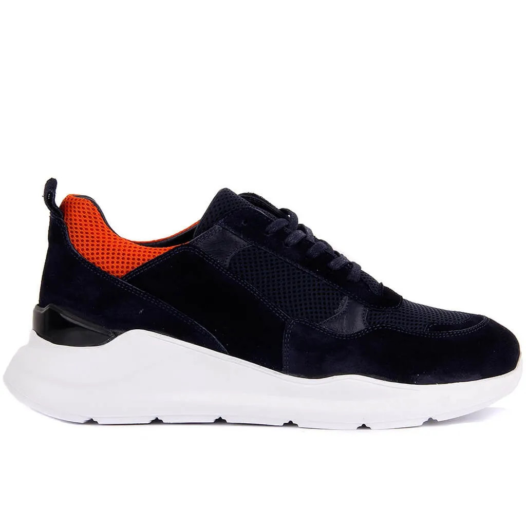 Segel Lakers-Navy Blue Suede Leder Männer Sneaker