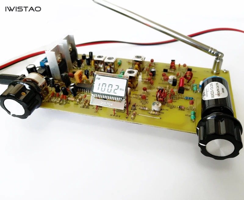 IWISTAO Discrete Components FM Radio Board Electrical Tuning Stereo LA3401 Decoding TDA2030A Amplifier No Including Power Adapte