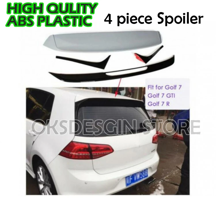 FOR Volkswagen Golf 7 - 7.5 R-GTI (2012-) GTI Spoiler 4 Piece ( ABS Plastic )