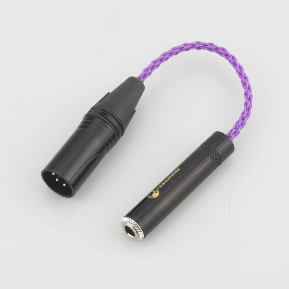 Nowy HIFI 4-Pin XLR męski zrównoważony do 6.35mm 1/4 kobiet pojedyncze Coppe posrebrzane Adapter Audio kabel 6.35mm do XLR