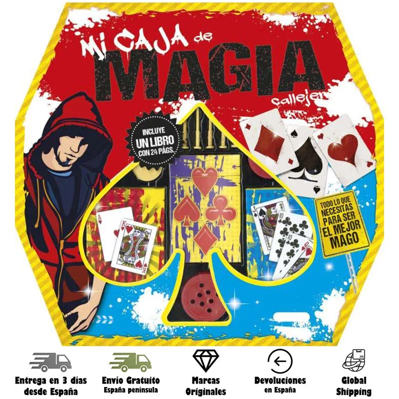 Susaeta editions, my street magic box, contains material for 24 page tricks and book, kids, teens, friends, Wizards, Street, card deck, table game, illusion