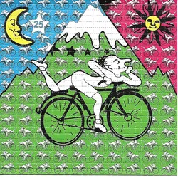 Hoffman Bike Psychedelic LSD Acid Free Blotter Art Print Trippy Perforated Paper Painting Wall Picture Home Decor Poster