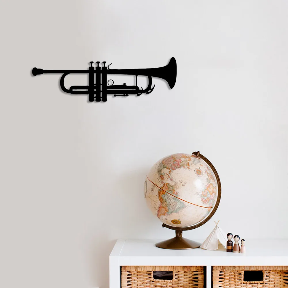 Trumpet Wall Room Home Accessory Wooden Table 50x15cm